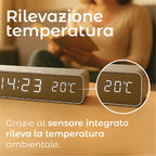 TECHMADE – Sveglia Digitale con Ricarica Wireless, Allarme con Timer, Display LED Regolabile