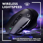 Mouse Gaming Logitech G502X LIGHTSPEED Wireless Ibrido HERO 25K