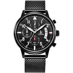 Orologio Analogico Alienwork Uomo | Cronografo al Quarzo Nero