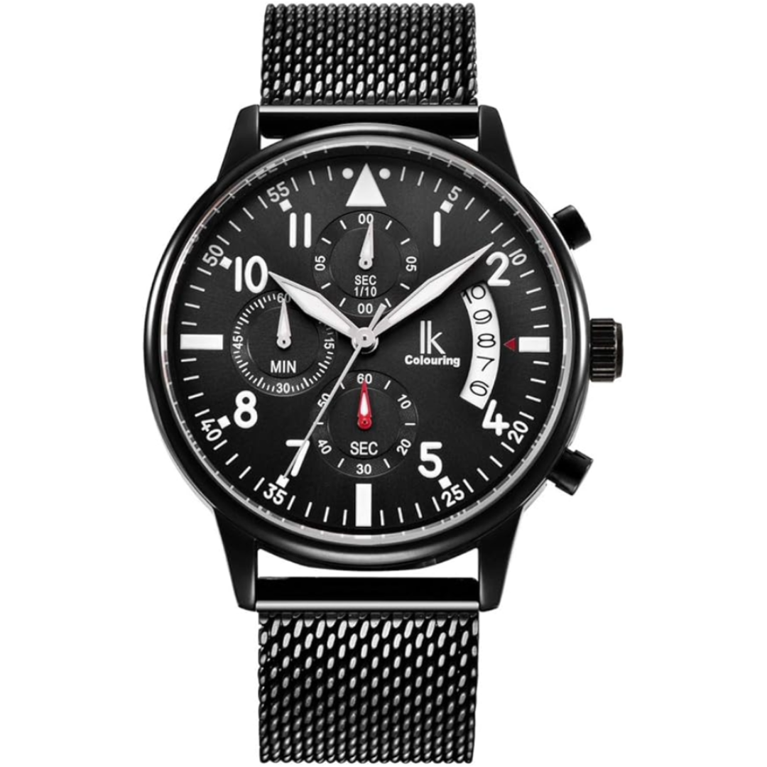 Orologio Analogico Alienwork Uomo | Cronografo al Quarzo Nero