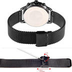 Orologio Analogico Alienwork Uomo | Cronografo al Quarzo Nero