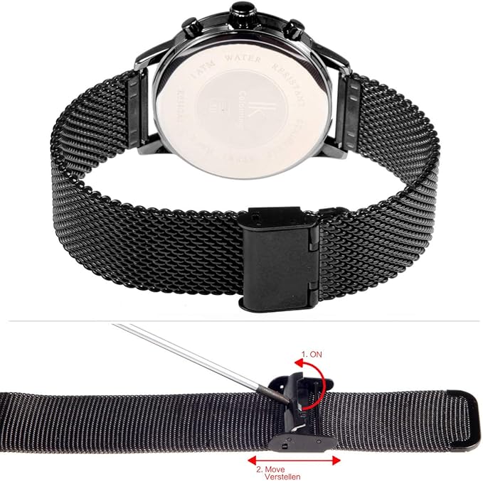 Orologio Analogico Alienwork Uomo | Cronografo al Quarzo Nero