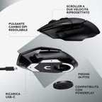 Mouse Gaming Logitech G502X LIGHTSPEED Wireless Ibrido HERO 25K