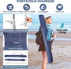 Ombrellone da Spiaggia COSTWAY: Alluminio Inclinabile e Protezione UV
