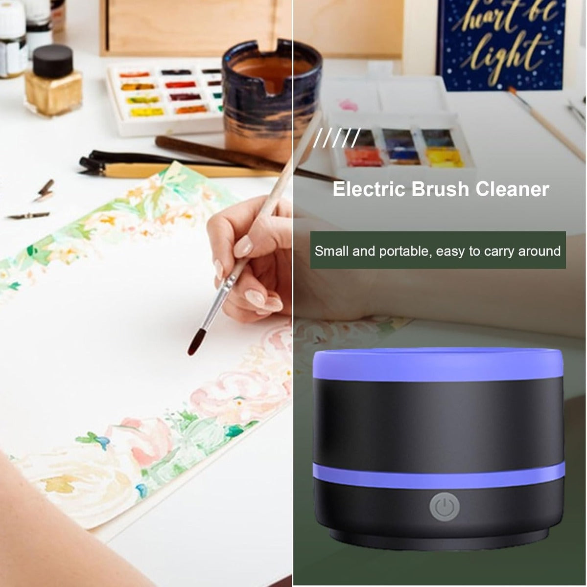 Macchina per la Pulizia dei Pennelli da Trucco con Rotazione 360° e Pulizia Profonda