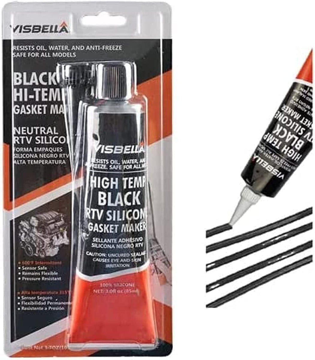 Visbella RTV Silicone Nero – Sigillante Alta Temperatura 85g per Guarnizioni Auto e Motore