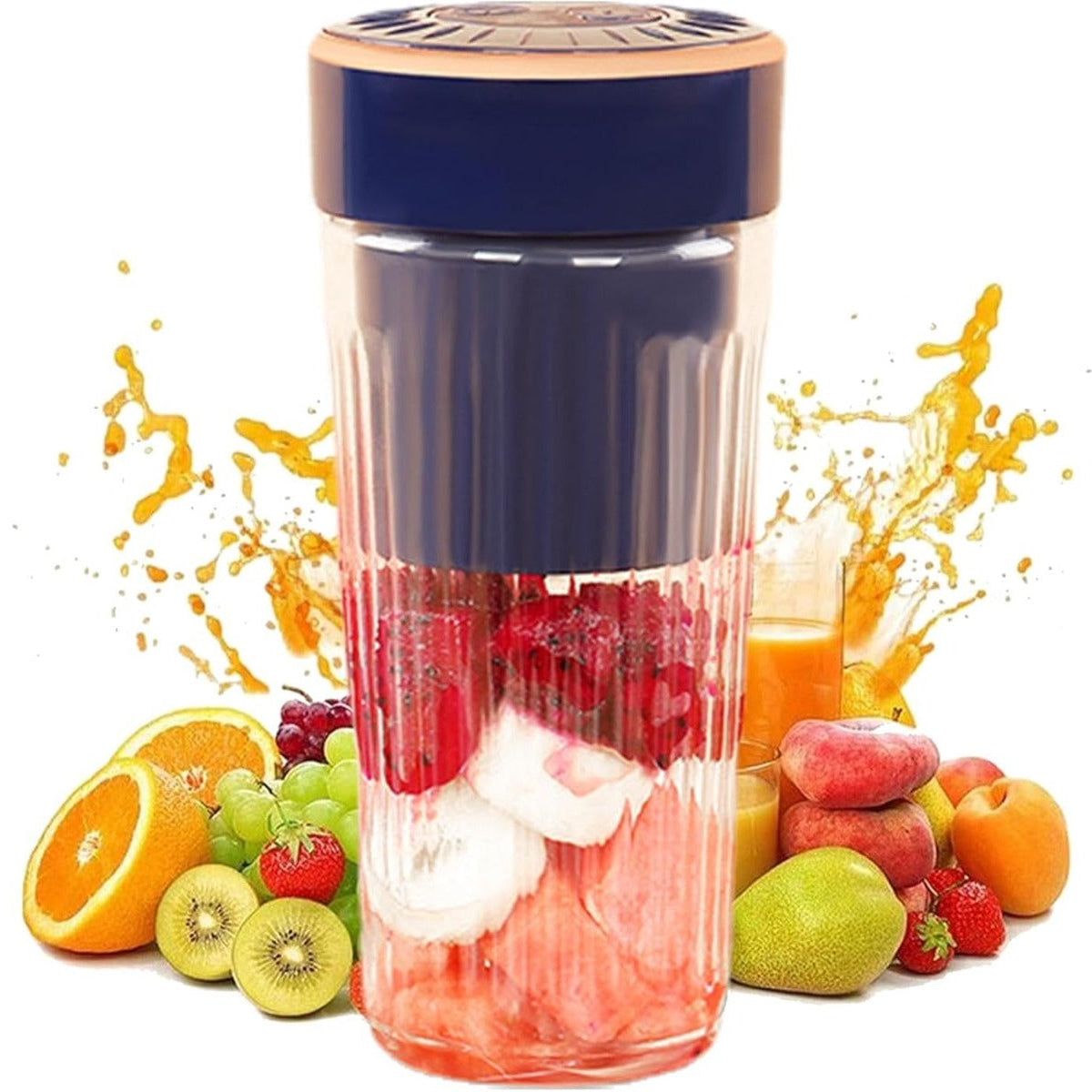 Mini Frullatore Portatile Ricaricabile USB con 6 Lame Ultra Affilate - Frullatore da Viaggio, Casa e Sport - 300ml