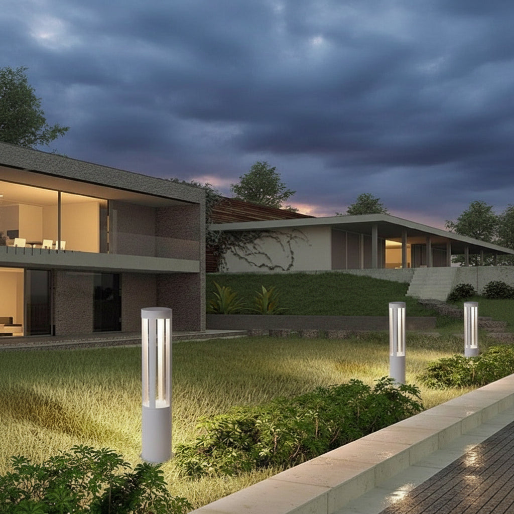 Lampioncino da Giardino 12W LED per Esterni, Moderno, Bianco