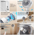 Ventilatore Ricaricabile 3-in-1 da Pavimento – Portatile, Silenzioso, Regolabile con Telecomando