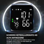 Misuratore di Pressione da Polso – Display LED HD Retroilluminato, Modalità Silenziosa, Funzione Vocale, Doppio Utente