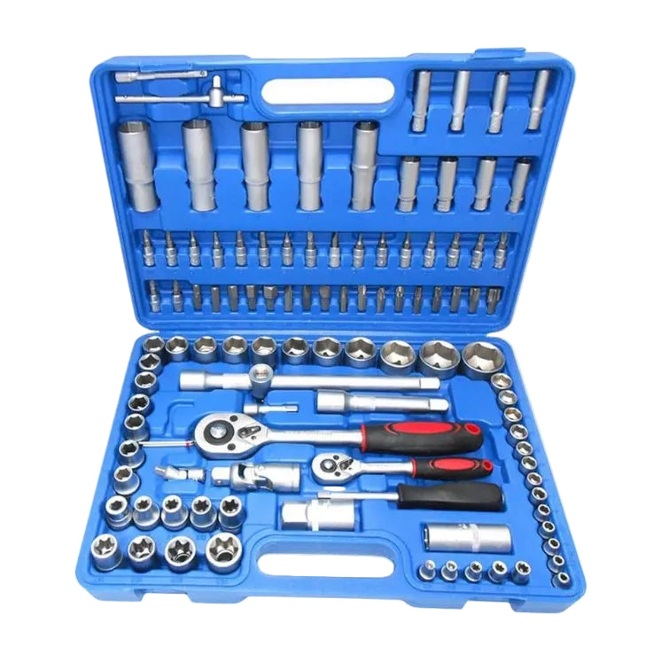 Set di 108 Pezzi con Chiavi a Bussola, Cricchetto e Cacciavite con Punte Intercambiabili