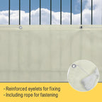 Telo Frangivista per Balcone Beige 500x85 cm – Copertura Oscurante Impermeabile con Occhielli e Corde, Protezione UV 50+