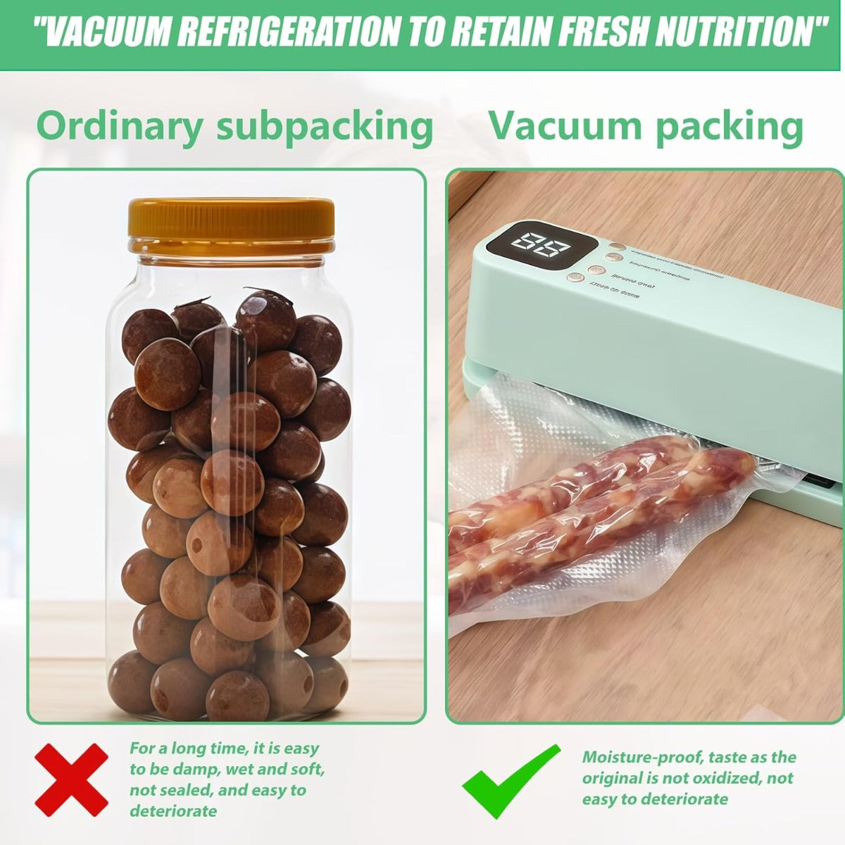 Macchina Sottovuoto Portatile Compatta – Sigillatrice per Alimenti con 10 Sacchetti, Ricarica USB