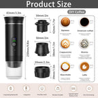 Macchina da Caffè Portatile 3-in-1 Ricaricabile con Display Digitale, Serbatoio 80 ml, Compatibile con Capsule e Caffè Macinato, Infusione Calda e Fredda, 2500 mAh – Espresso da Viaggio