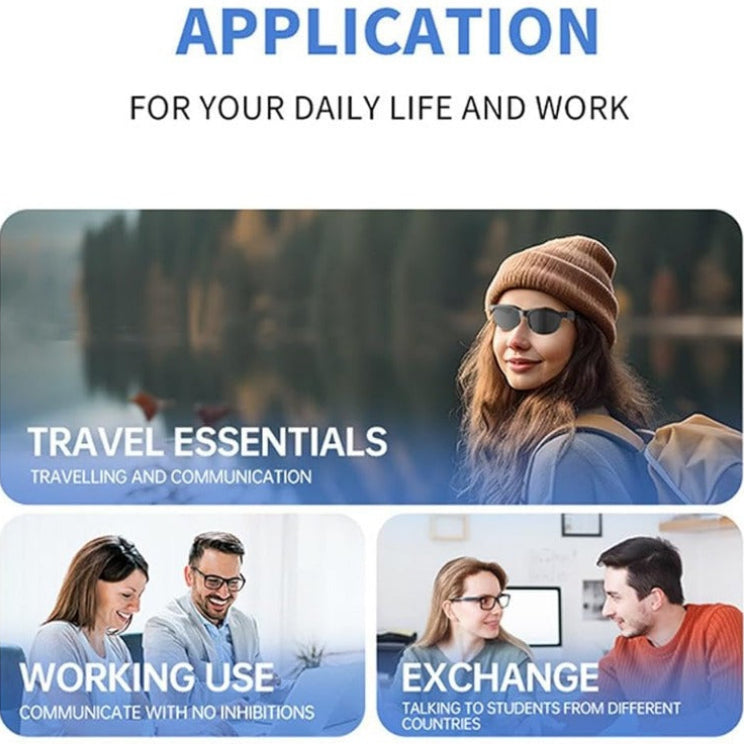 Occhiali Smart Audio Wireless con Assistente AI – Traduzione Vocale, Chiamate e Musica – Microfono Integrato