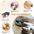 Tiragraffi Interattivo per Gatti -  Pieghevole, Multifunzione con Palla