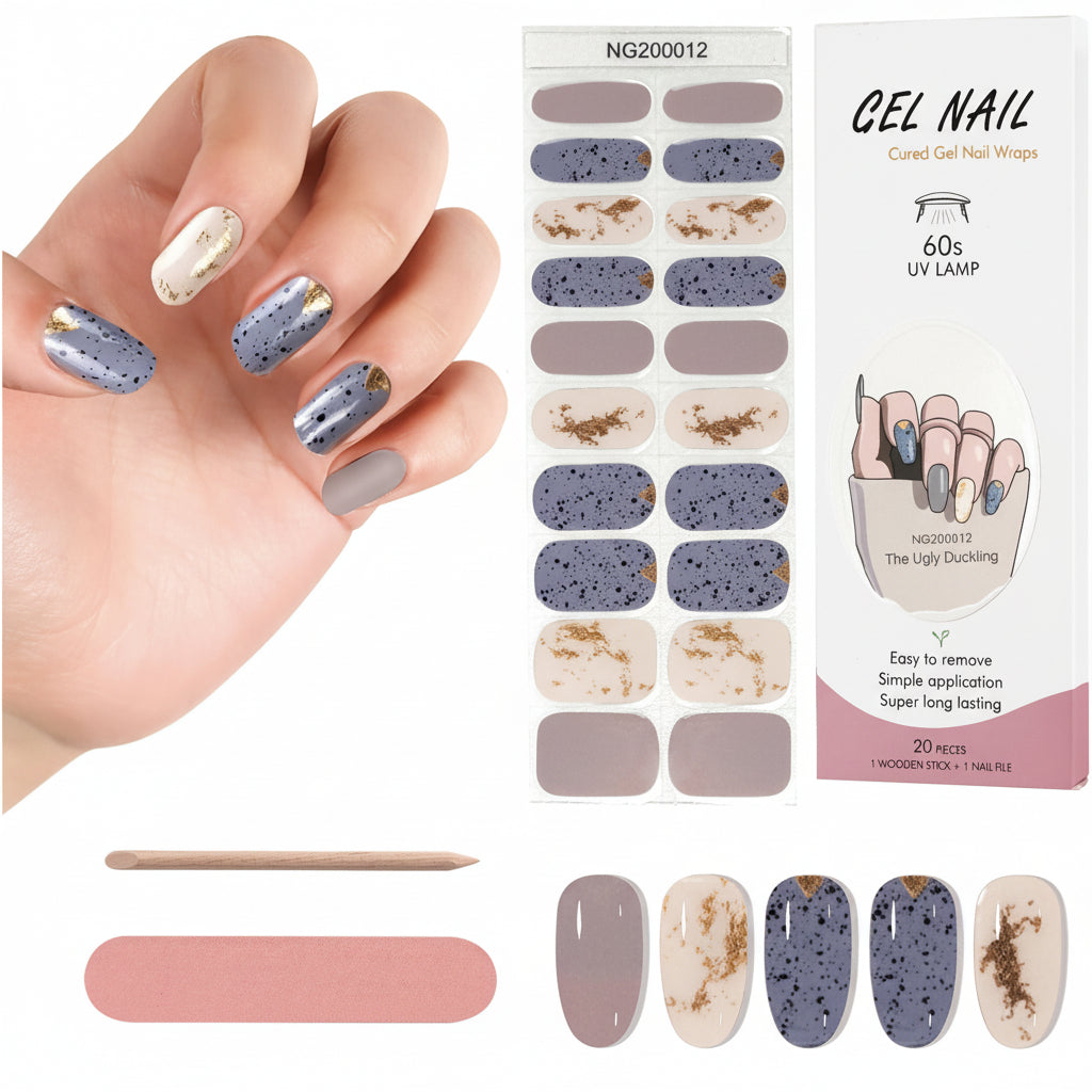 20 Strisce di Adesivi per Smalto in Gel Semipolimerizzato - Autoadesivi per Nail Art