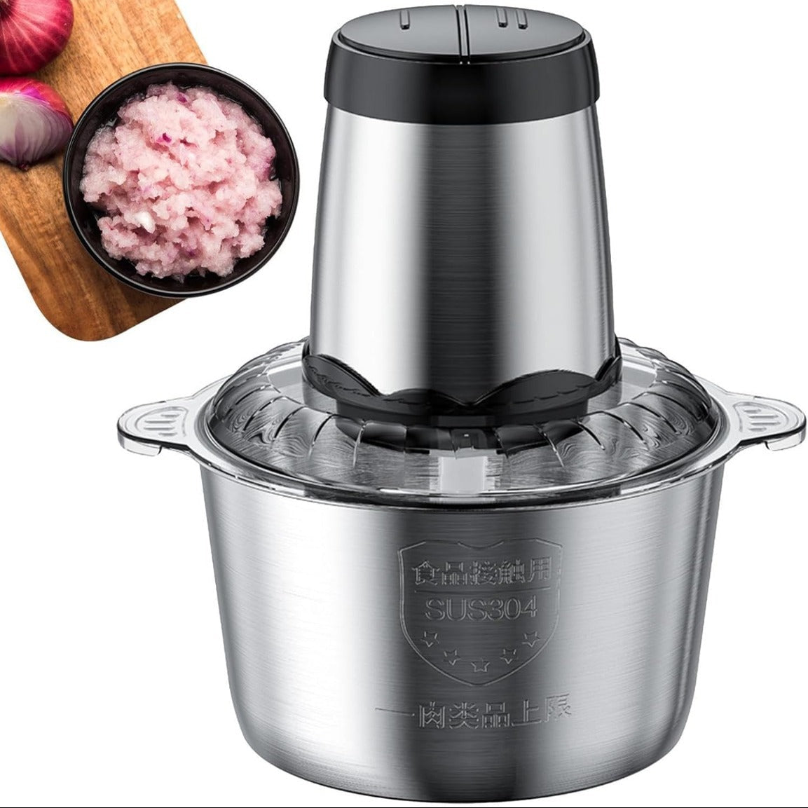 Tritatutto Elettrico da Cucina 3L con Ciotola Staccabile, Motore Potente e Velocità Regolabili, Ideale per Verdure, Cipolle, Frutta e Noci