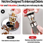 Filtro Cattura Capelli per Lavandino e Doccia – Pop-Up in Acciaio Inox