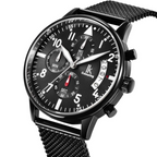 Orologio Analogico Alienwork Uomo | Cronografo al Quarzo Nero