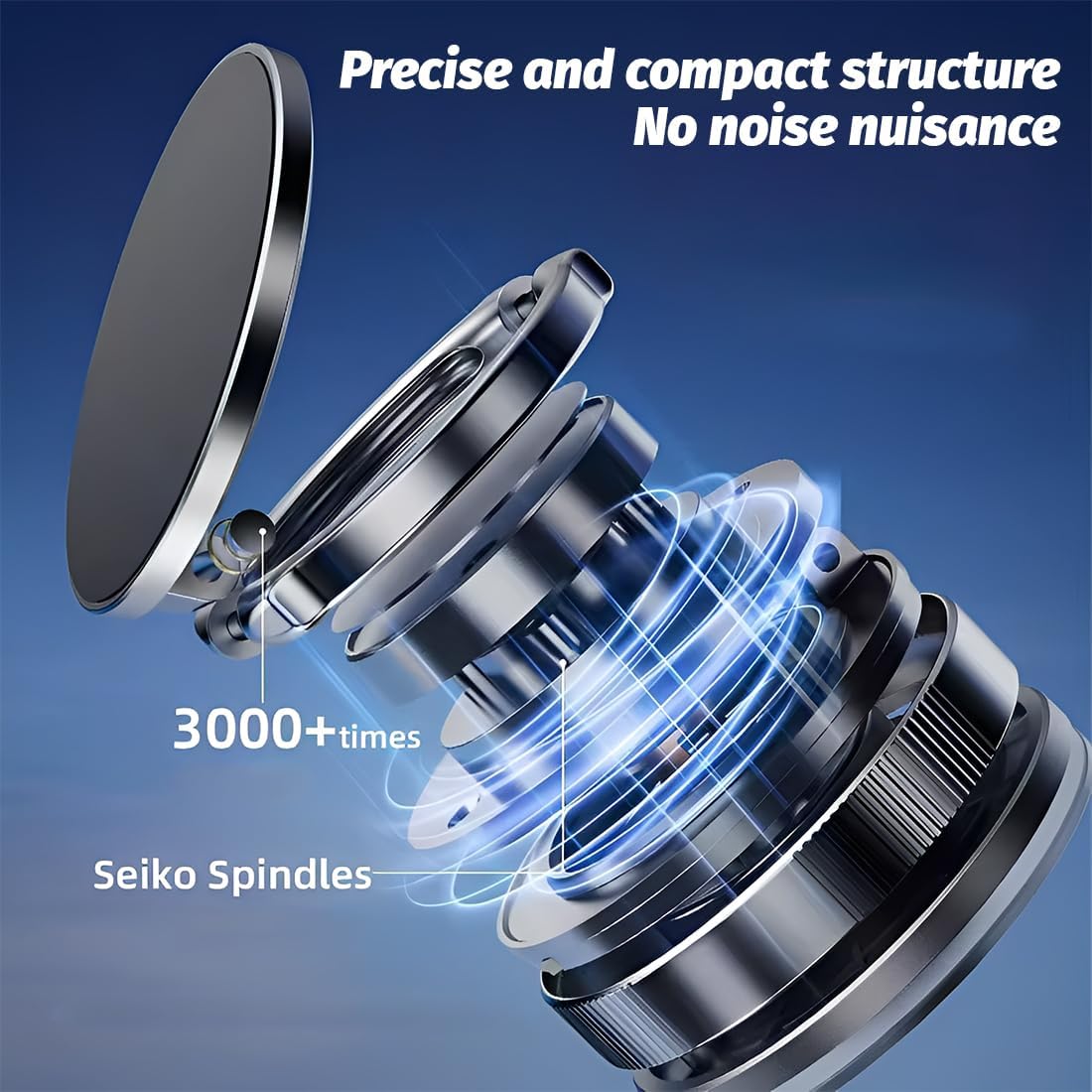 Supporto Magnetico Smartphone 360° – Rotazione Totale, Adesione Sottovuoto + Magnete, Pieghevole 270°, Universale per Auto, Casa e Scrivania