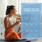 Ventilatore da Collo e da Mano Ricaricabile – Design a Collo Sospeso con 3 Velocità Regolabili – Portatile e Silenzioso per Esterni, Viaggi, Casa, Ufficio, Scuola e Auto