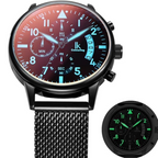 Orologio Analogico Alienwork Uomo | Cronografo al Quarzo Nero