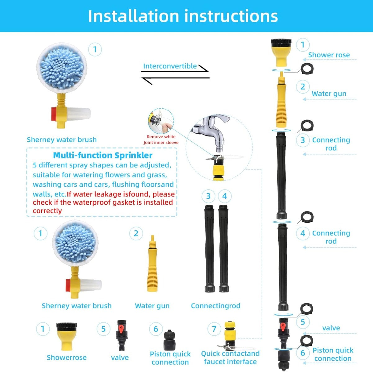 Spazzola Rotante Automatica per Lavaggio Auto con Serbatoio Integrato - Pulizia Efficiente e Senza Sforzo
