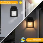 Lampada Solare da Parete LED con Sensore di Movimento, 3 Modalità di Illuminazione, Impermeabile IP65 per Esterni