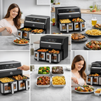 Friggitrice ad Aria XXXL - 2000W Doppio Cestello 15L (7,5L + 7,5L) – Controllo Indipendente