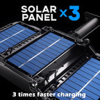 Luci Solari da Esterno con Sensore di Movimento 800 LED 5000LM 6000mAh con Telecomando, 3 Modalità, 3 Livelli di Luminosità, IP65 Impermeabili