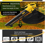 Soffiatore Elettrico 3000 W 3 in 1: Aspirafoglie, Trituratore e Soffiatore con Velocità Variabile