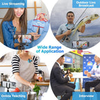 Microfono Lavalier Wireless con Custodia, 2 Mic + Ricevitore Lightning per iPhone/iPad, Riduzione Rumore, 8h Autonomia, 20m Portata