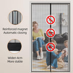 Zanzariera Magnetica per Porta 90 x 210 cm – Tenda Anti-Insetti con Chiusura Automatica Magnetica, Rete in Poliestere Resistente - Nero