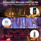 Luci LED Decorative RGB+IC da 7,5 m per Interni ed Esterni – 50 LED Impermeabili in PVC, Controllo via App, Telecomando e USB, Sincronizzazione Musicale, Effetti Personalizzati, Dimmerabili