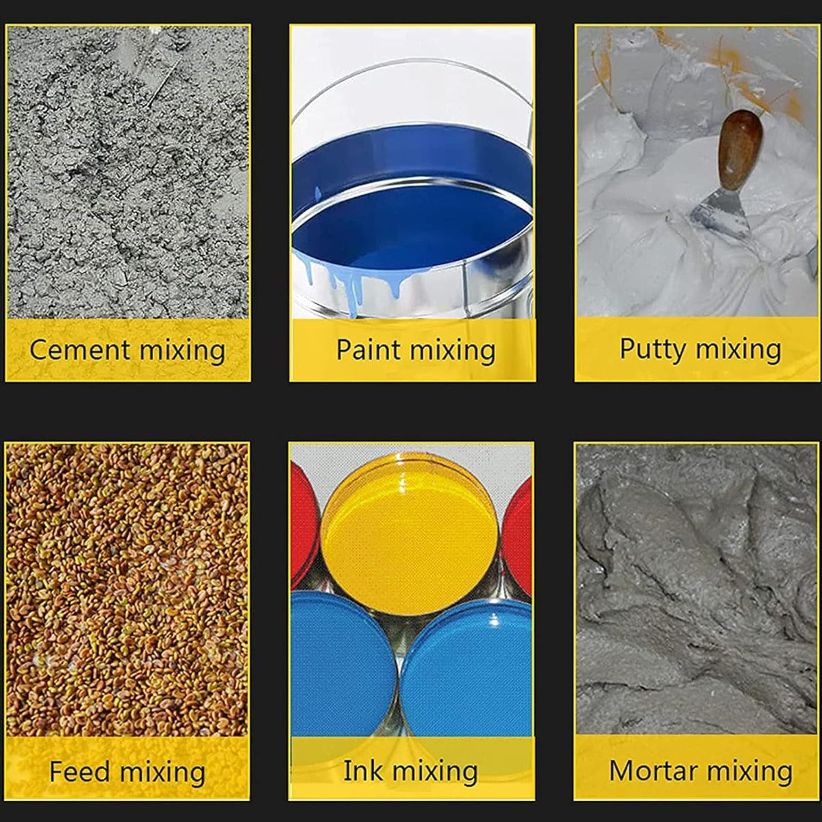 Miscelatore Professionale per Malta e Cemento 2400W – Agitatore Elettrico M14 con 6 Velocità Regolabili, Impugnatura Ergonomica Antiscivolo