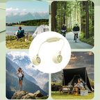 Ventilatore da Collo e da Mano Ricaricabile – Design a Collo Sospeso con 3 Velocità Regolabili – Portatile e Silenzioso per Esterni, Viaggi, Casa, Ufficio, Scuola e Auto