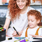 Set 24 Pennarelli a Doppia Punta ad Alcol con Astuccio – Punta Fine e Punta Larga per Disegno, Manga, Sketch, Illustrazione, Colorazione