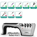 Affilacoltelli Professionale 4 in 1 con Guanto