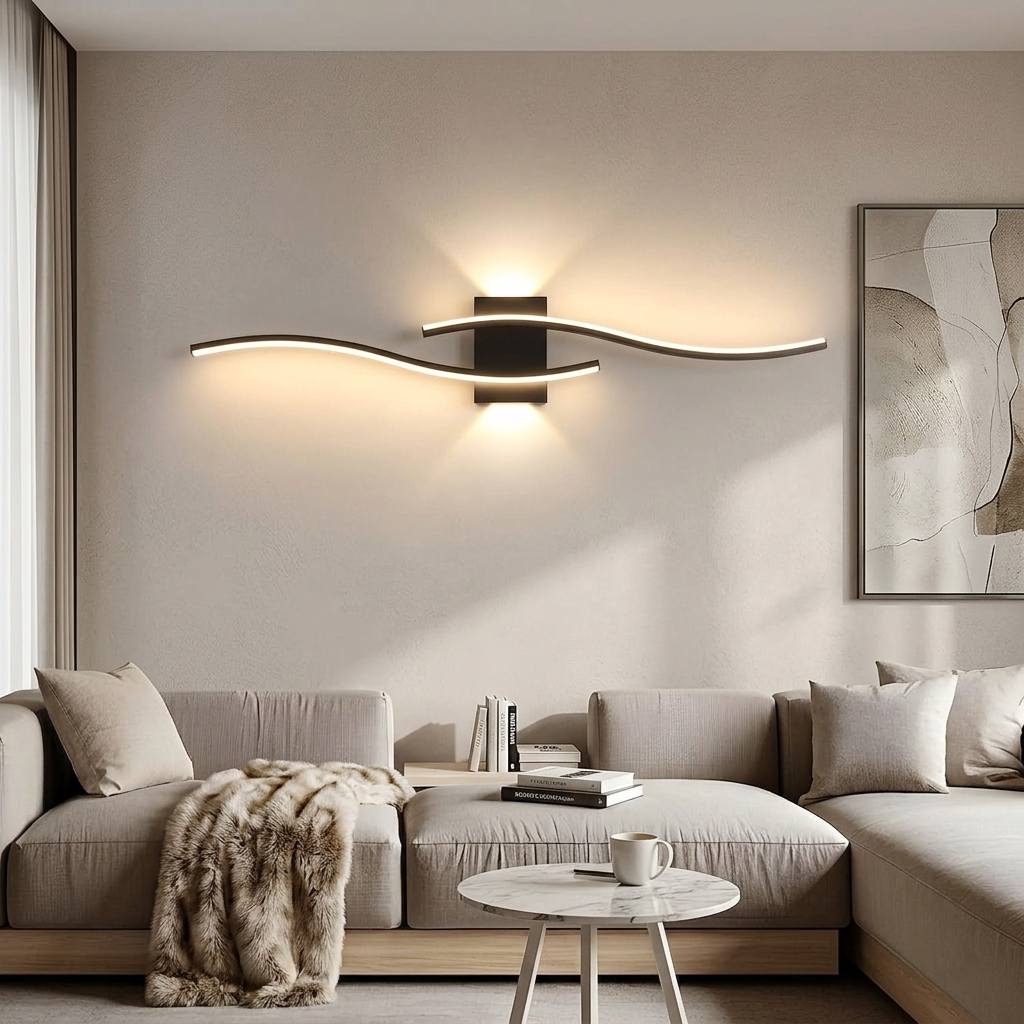 Applique da Parete LED Moderna a Linee Curve (27W - Luce Neutra)