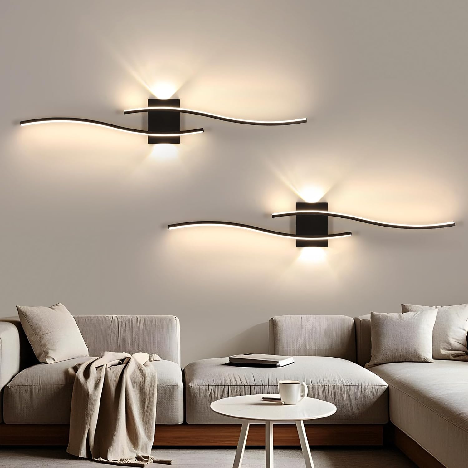 Applique da Parete LED Moderna a Linee Curve (27W - Luce Neutra)
