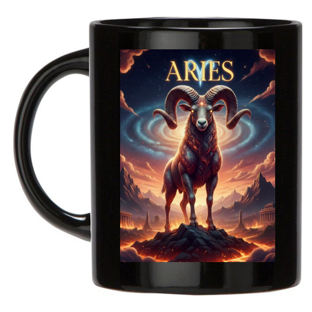 Tazza Mug Personalizzata Ariete Nera - Idea Regalo Ceramica Colazione
