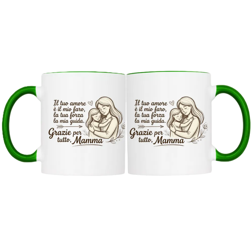 Tazza Mamma Bicolore Idea Regalo Festa della Mamma Ceramica Più Colorazioni