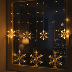 Catena Luminosa a LED per Finestra – Forme Natalizie Assortite – Luce Bianca Calda