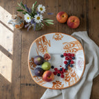 Centro Tavola Ceramica Dipinta a Mano 20cm - Fruttiera Rustica Spighe e Fiori