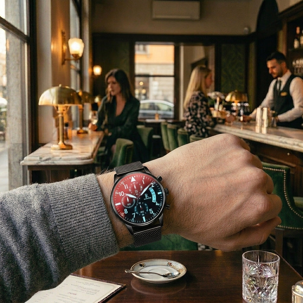 Orologio Analogico Uomo | Cronografo al Quarzo Nero