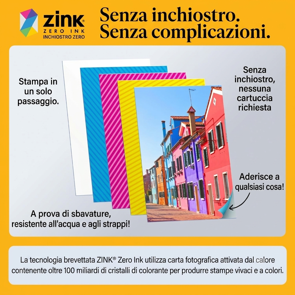 Fotocamera Istantanea Kodak Printomatic Digitale + 20 Carta Foto