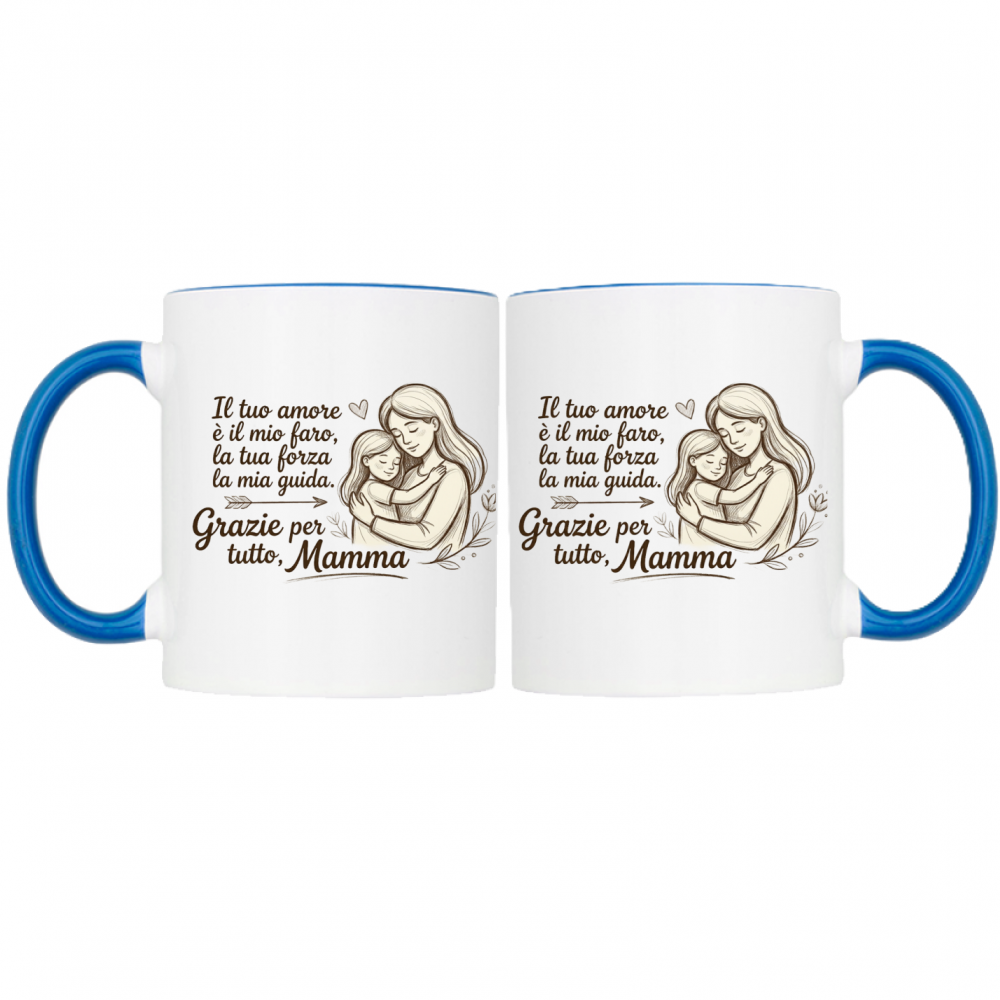 Tazza Mamma Bicolore Idea Regalo Festa della Mamma Ceramica Più Colorazioni