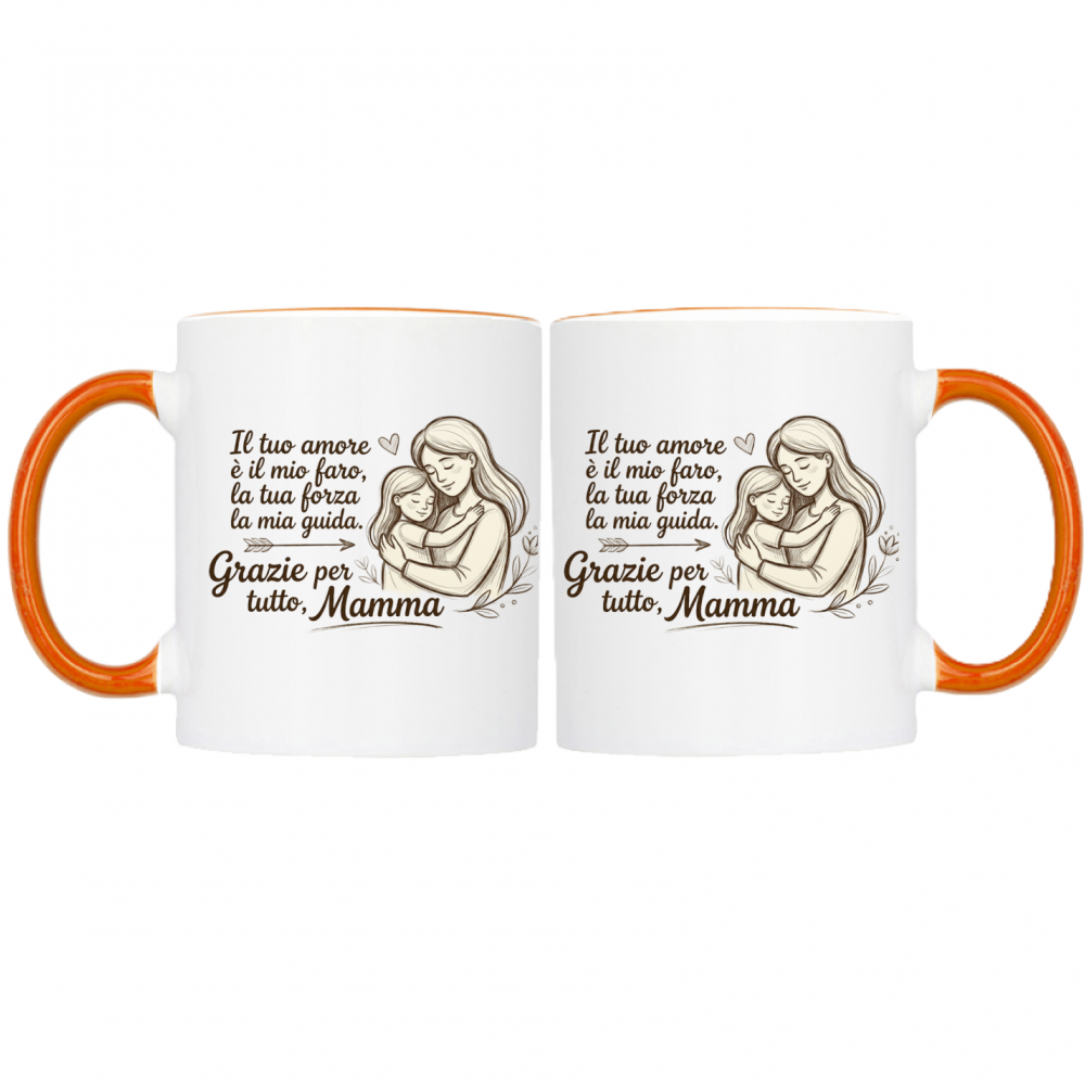 Tazza Mamma Bicolore Idea Regalo Festa della Mamma Ceramica Più Colorazioni
