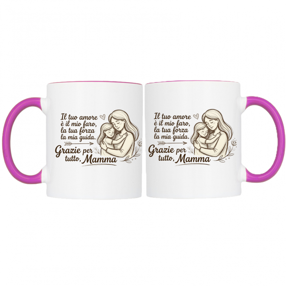 Tazza Mamma Bicolore Idea Regalo Festa della Mamma Ceramica Più Colorazioni
